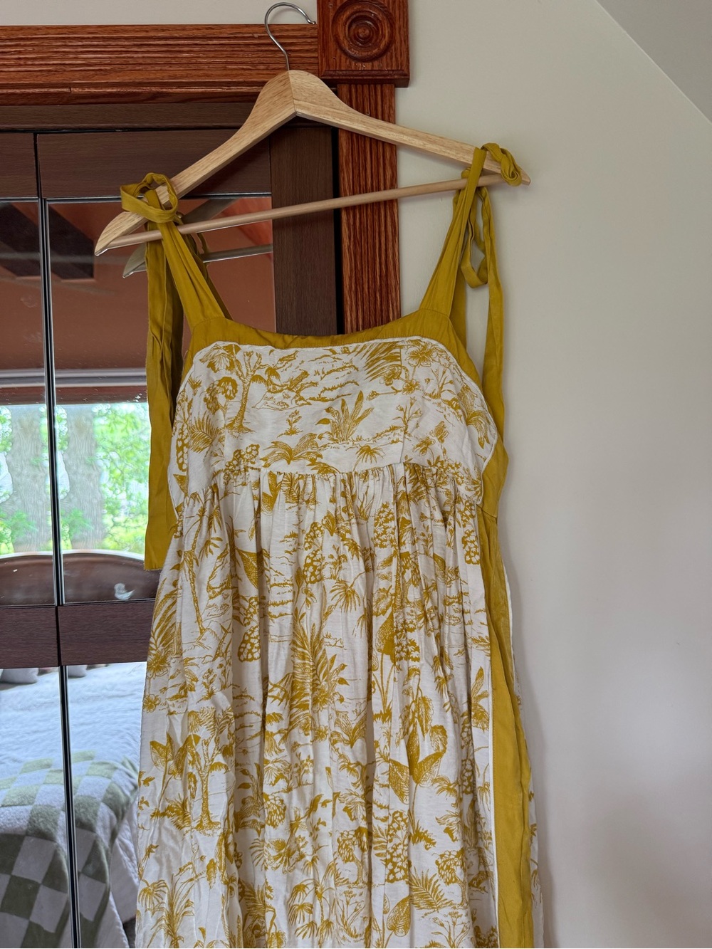 In Bloom White & Mustard Floral Tie-Strap Dress